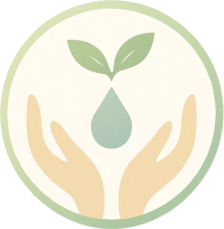 さいたま市家族葬が葬儀で自然葬を想起させる手のひらと芽のシンボルを表示している