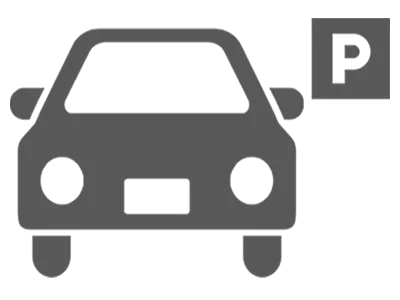 駐車場を表す車とPマークのアイコン